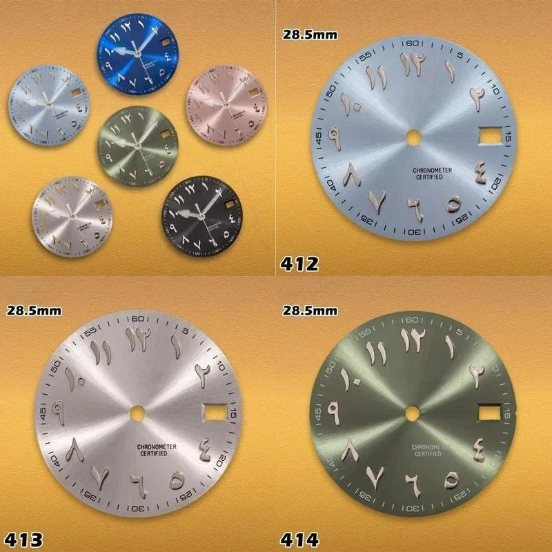 28.5mm S-type Dial Arabic Numerals Dial NH35/NH36/4R35 Movements Watches for men Watch Modification Accessories