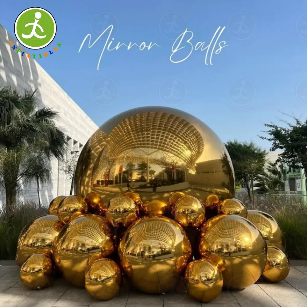 Inflatable mirror ball set durable floating ball gold and silver color suitable for disco party wedding event decoration spot