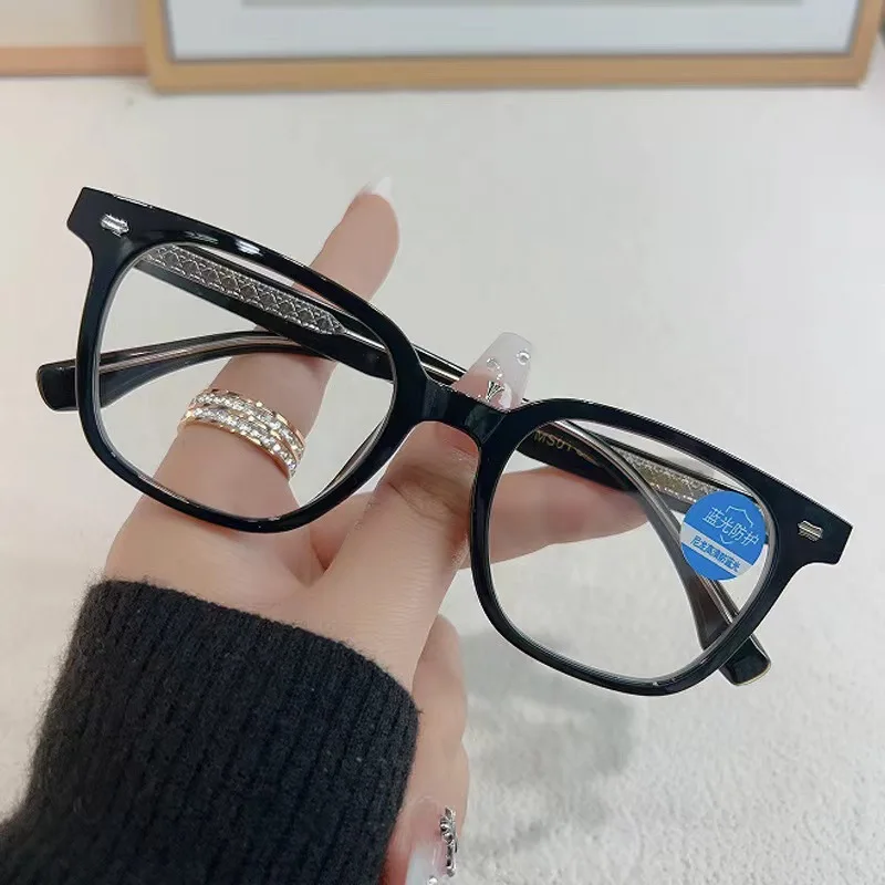 

​​2025 Acetate Frame Blue Light Blocking Glasses, Retro Slimming Anti-Glare Fashion Eyewear for Women & Men, Chic Clear Lens​​