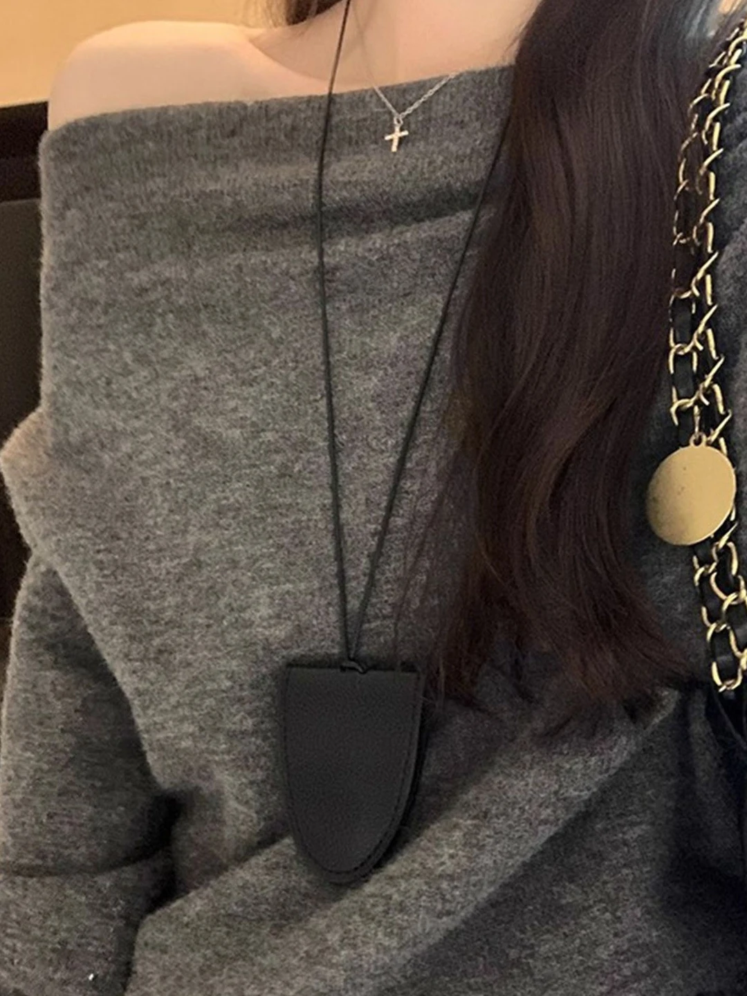 

ay Трикотажная основа на одно плечо irt Женская длинная све Осень-зима Faion Sensation Повседневная одежда Удобная внутренняя одежда