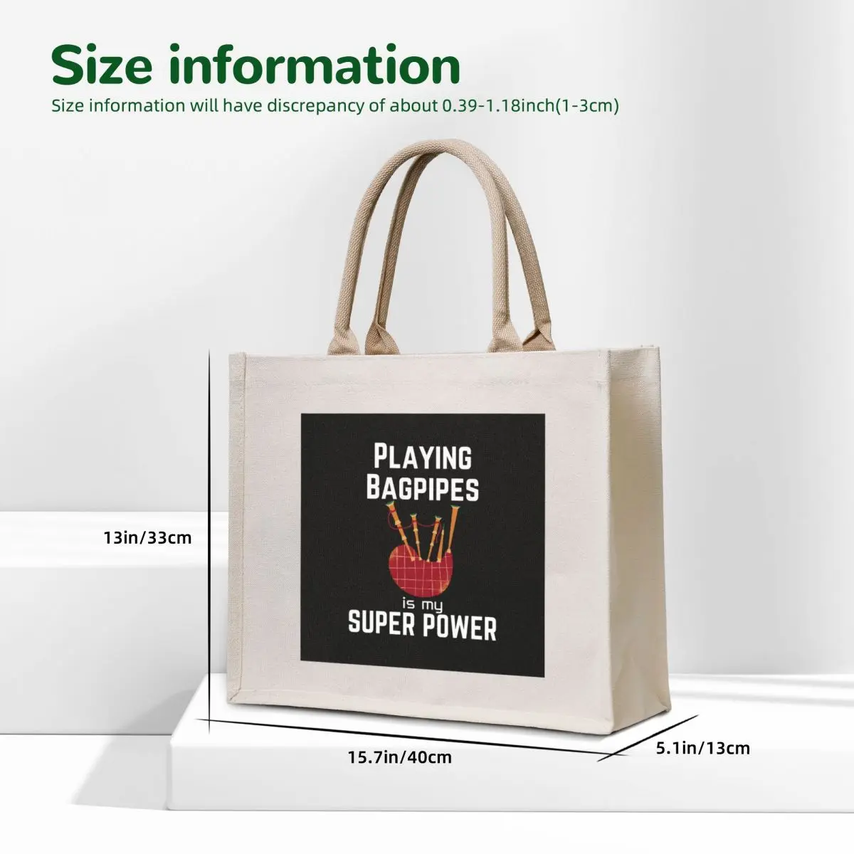 Playing Bagpipes is my superpower Tote Bag Canvas shoulder bag hand bags tote bag custom