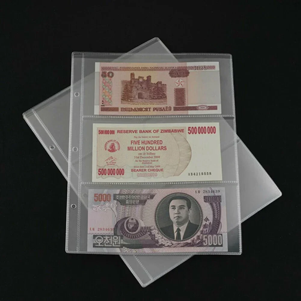 Accessory Paper Money Album Banknotes Binder Transparent Accessories Currency Folders Holder PVC Page Portable