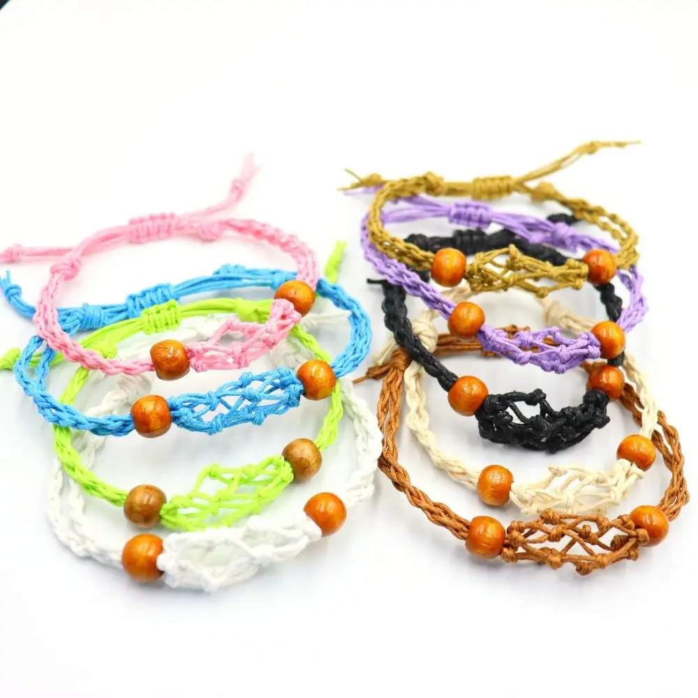 Braided Necklace Cord Length Adjustable DIY Braided Necklace Cord Hand-woven Wax Rope Crystal Necklace Holder Bracelet
