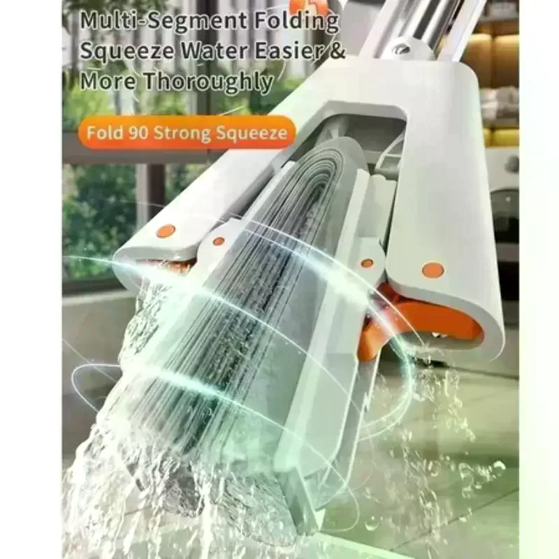 /TPz/Mop With Squeeze Lazy Sponge Floor Cleaning Hand Wash-Free Absorption Mop For Floor Portable Foldable Mop Floor