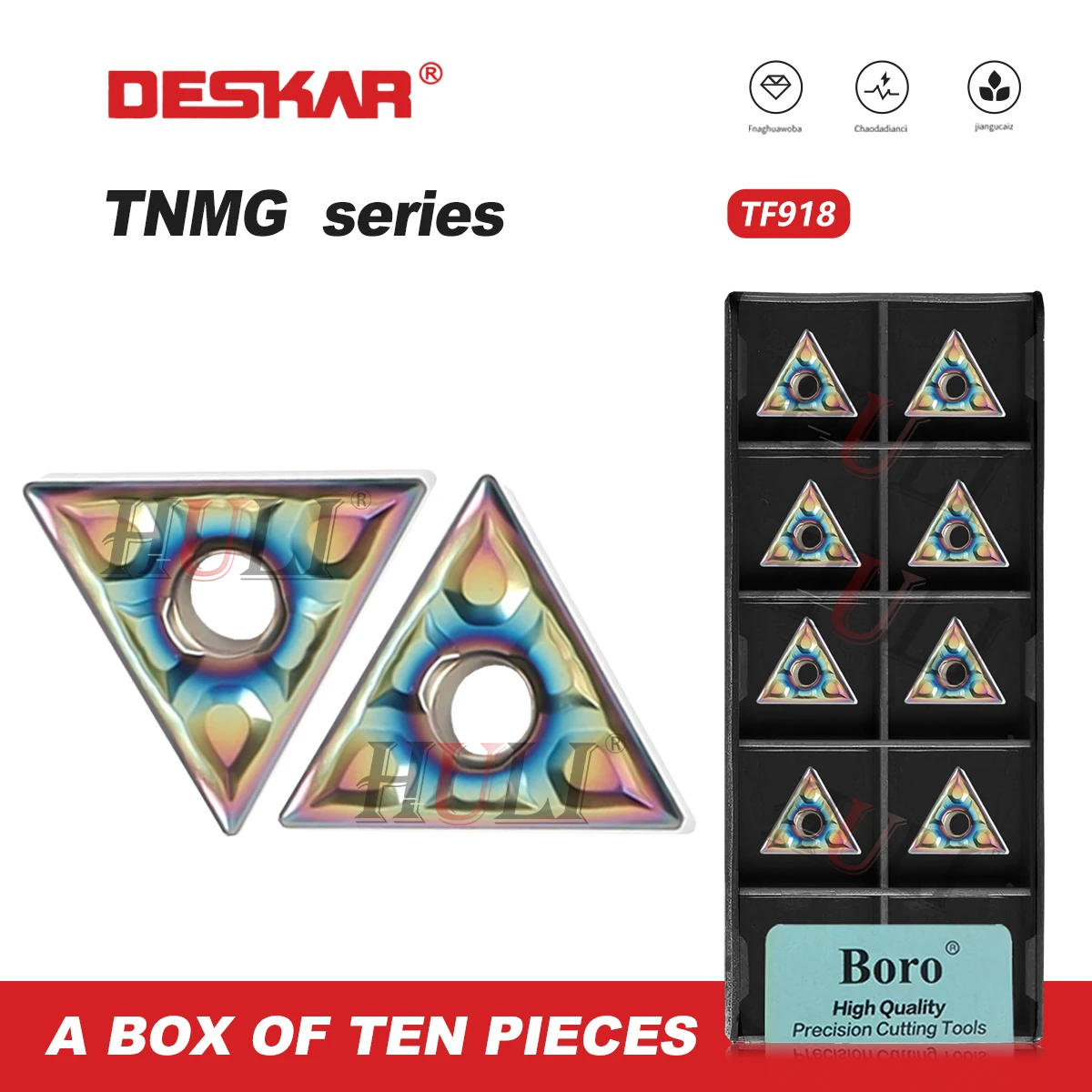 TNMG160404-TF TNMG160408-TF TF918 DESKAR 100% Original Numerical Control Lathe Triangle Blade Hardened Steel Tool Cutting Tools