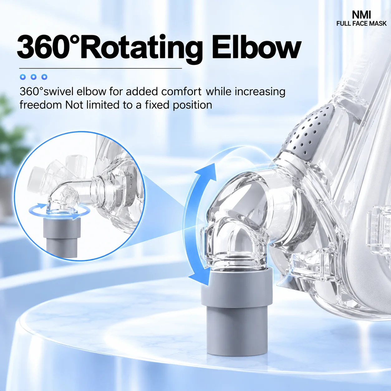 Resoxy NMI CPAP Vollgesichtsmaske Doppelschichtige Silikonpolsterung Leiser Auspuff Komfortables Kopfband für Schlaf, Schnarchen und Apnoe – Detail 10