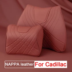 NAPPA Leather Car Headrest Seat Support Neck Pillow Waist Cushion Pillows For Cadillac CT5 XT5 XT4 XT6 ESV Escalade CTS XTS SRX