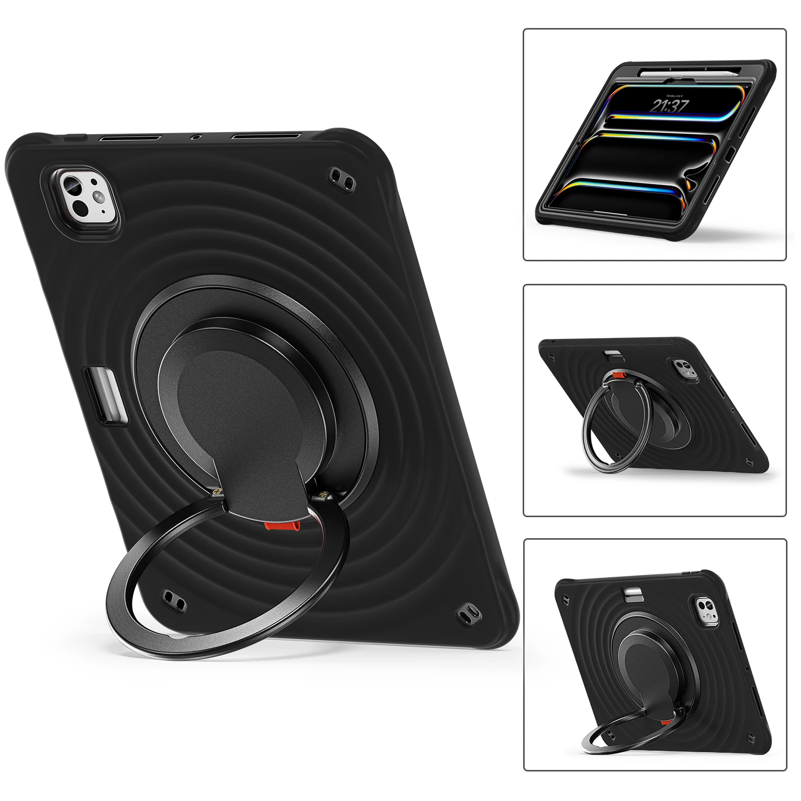 Rotation Stand Tablet Case For iPad Pro 2024 2025 11 13 Mini Air 3 4 5 6 7 8 9 10th Generation 10.2 10.9 12.9 inch Handle Cover