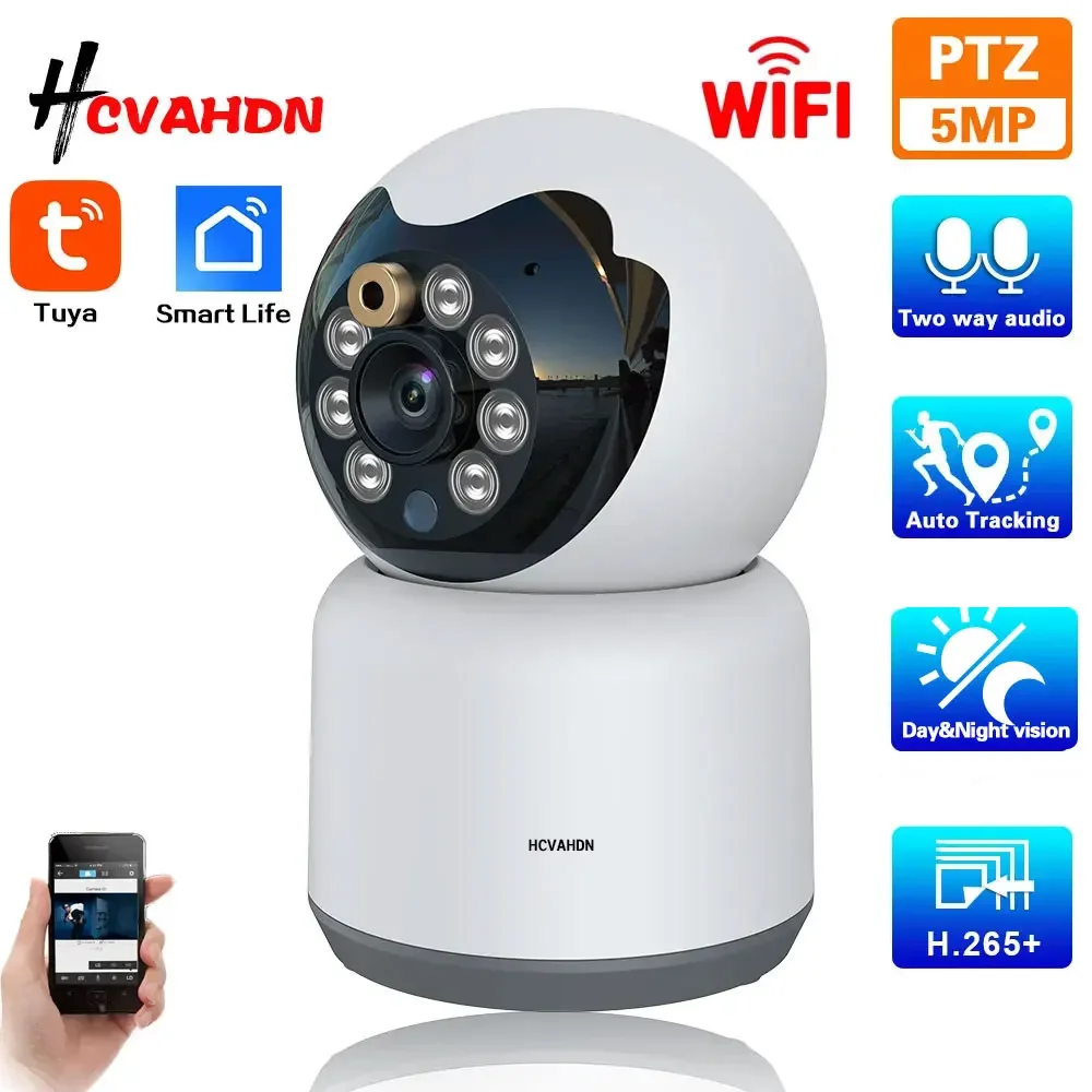 tuya 5mp wifi ptz pet camera vida inteligente casa interior rastreamento automatico cctv camera de vigilancia seguranca sem fio monitor do bebe cam 01