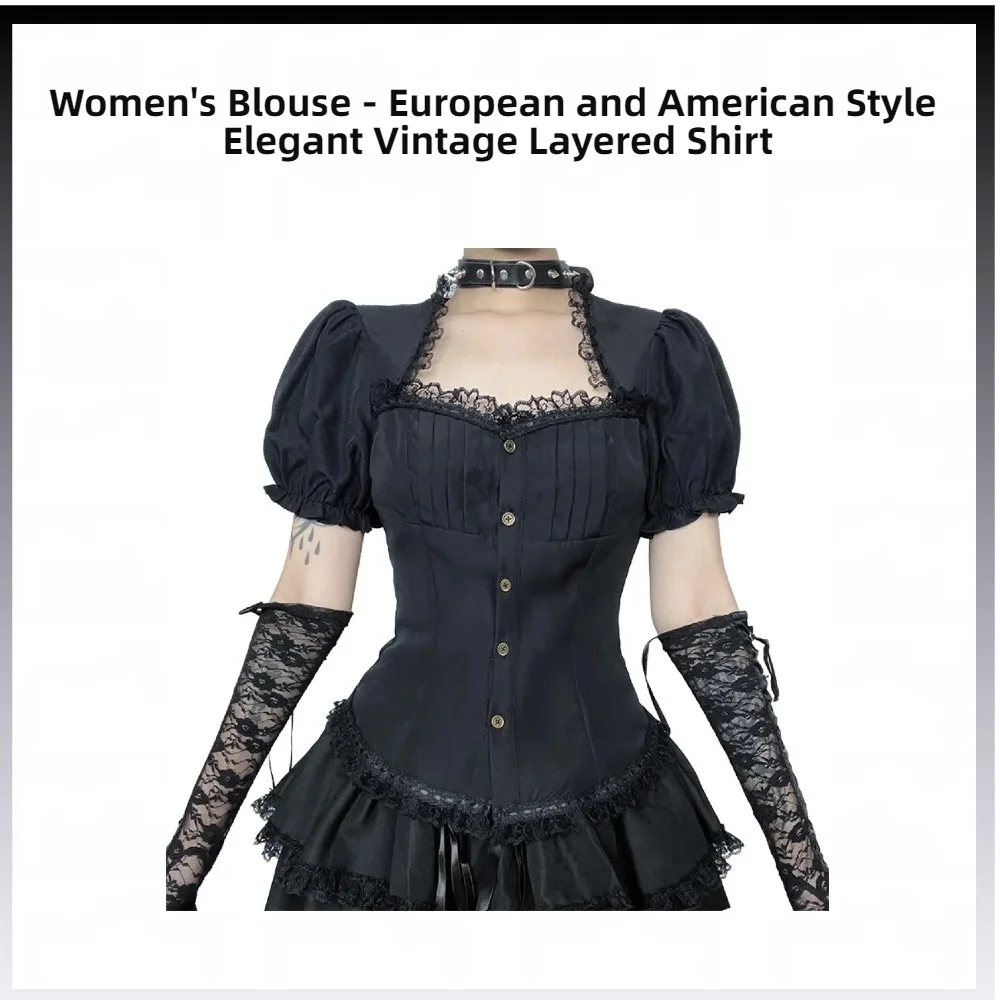 

New Women's Blouse - European and American Style Elegant Vintage Layered Shirt