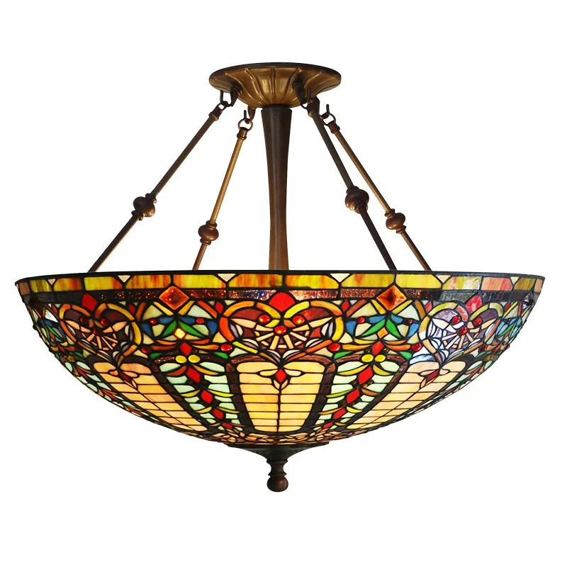 22-Inch lamp, anti-chandelier, Baroque classical bar engineering chandelier, stained glass lamp