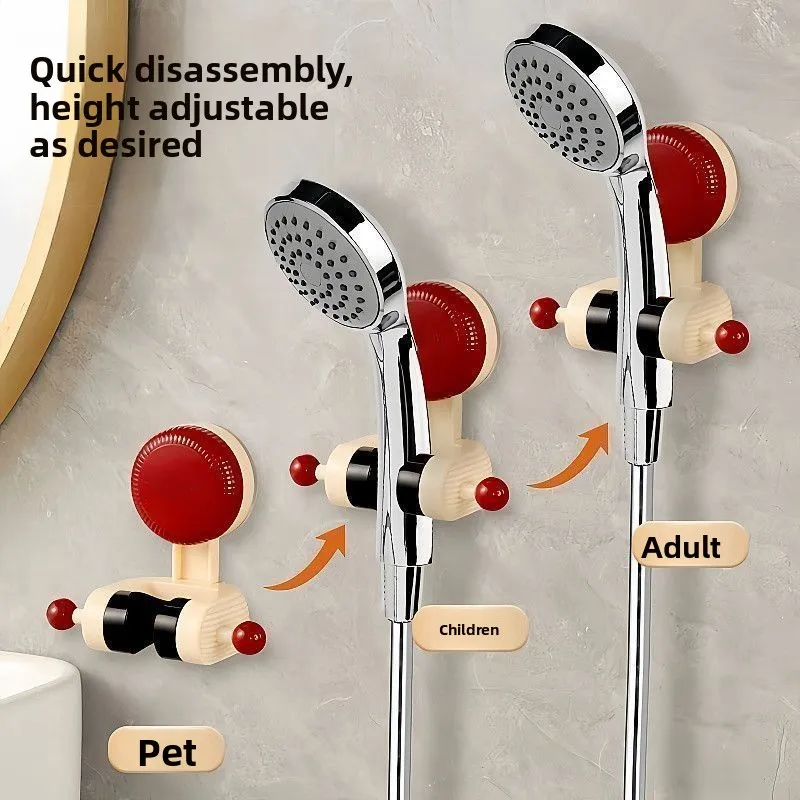 No Glue Adjustable Shower Holder Bathroom Fixed Base Bathroom Daily Accessory Bathroom Use Suction Cup Punch Free Shower Bracket