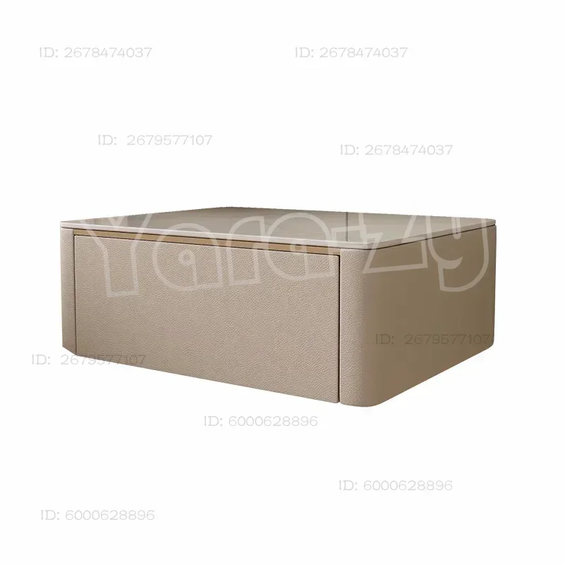 Modern Style Creative Floating Nightstand 1 Drawer Bedside Table with Sintered Stone Top BB