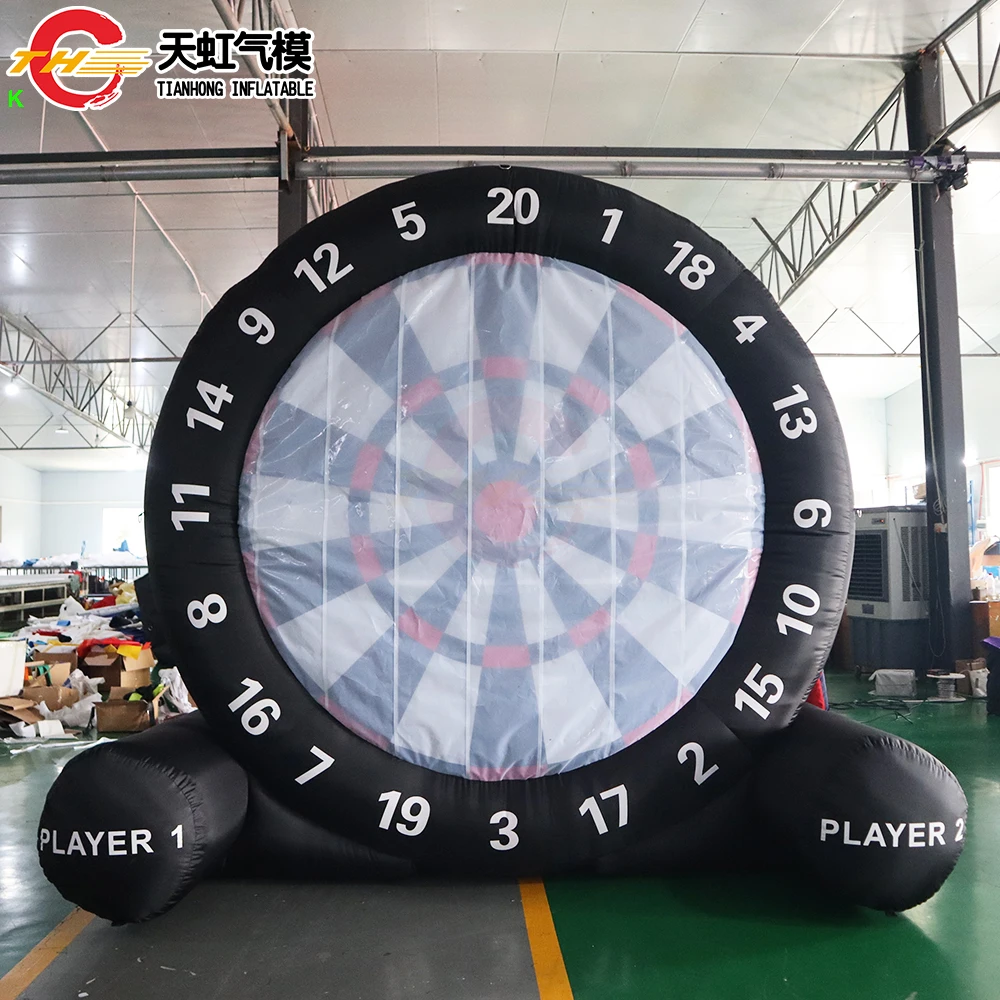 Stock! 3m/4m/5m High Inflatable Dart Board Shooting Game Commercial Inflatable Soccer Football Dart Board for Carnival Rental