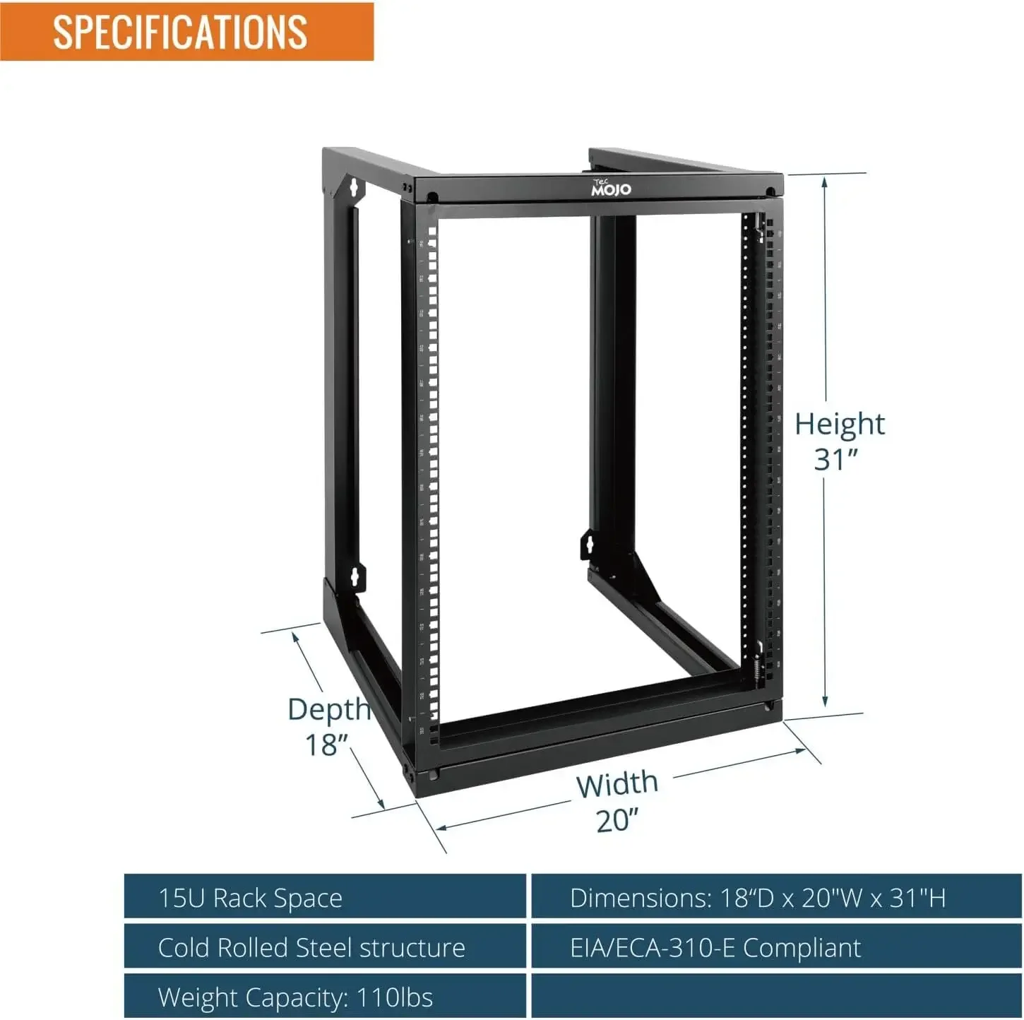 

Серверная стойка 15U с распашными воротами, стойка 15U для 19-дюймового компьютерного/AV/Data/IT/медийного оборудования, настенная серверная стойка с глубиной 18 дюймов