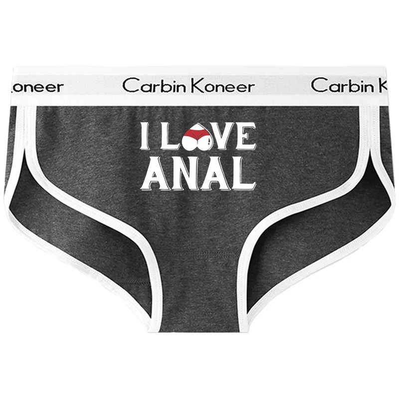 Eu amo anal letra roupa interior de algodão para as mulheres cute briefs esposa meninas sexy calcinha de algodão premium underpant esporte