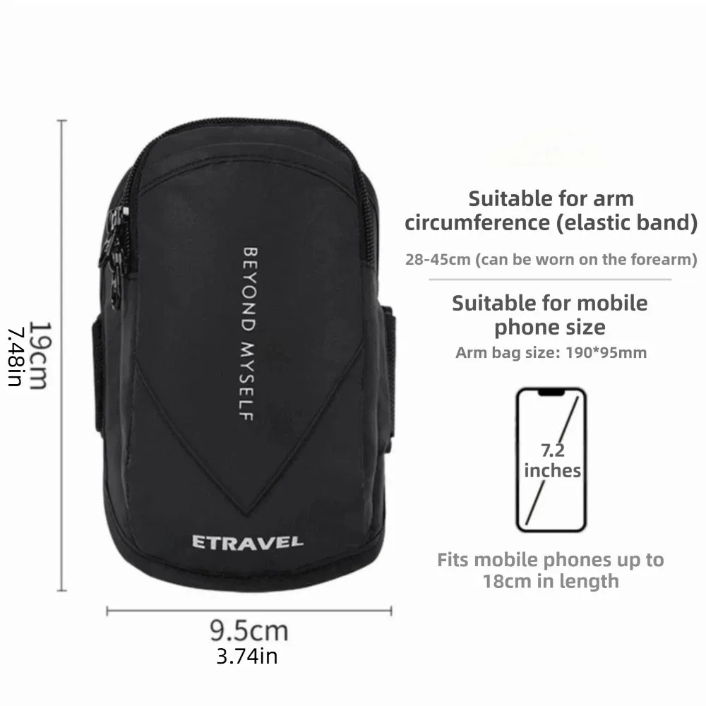 Fitness Gear Waterproof Phone Armband Universal Reflective Running Armband Night Running Mobile Phone Arm Bag Night Safety