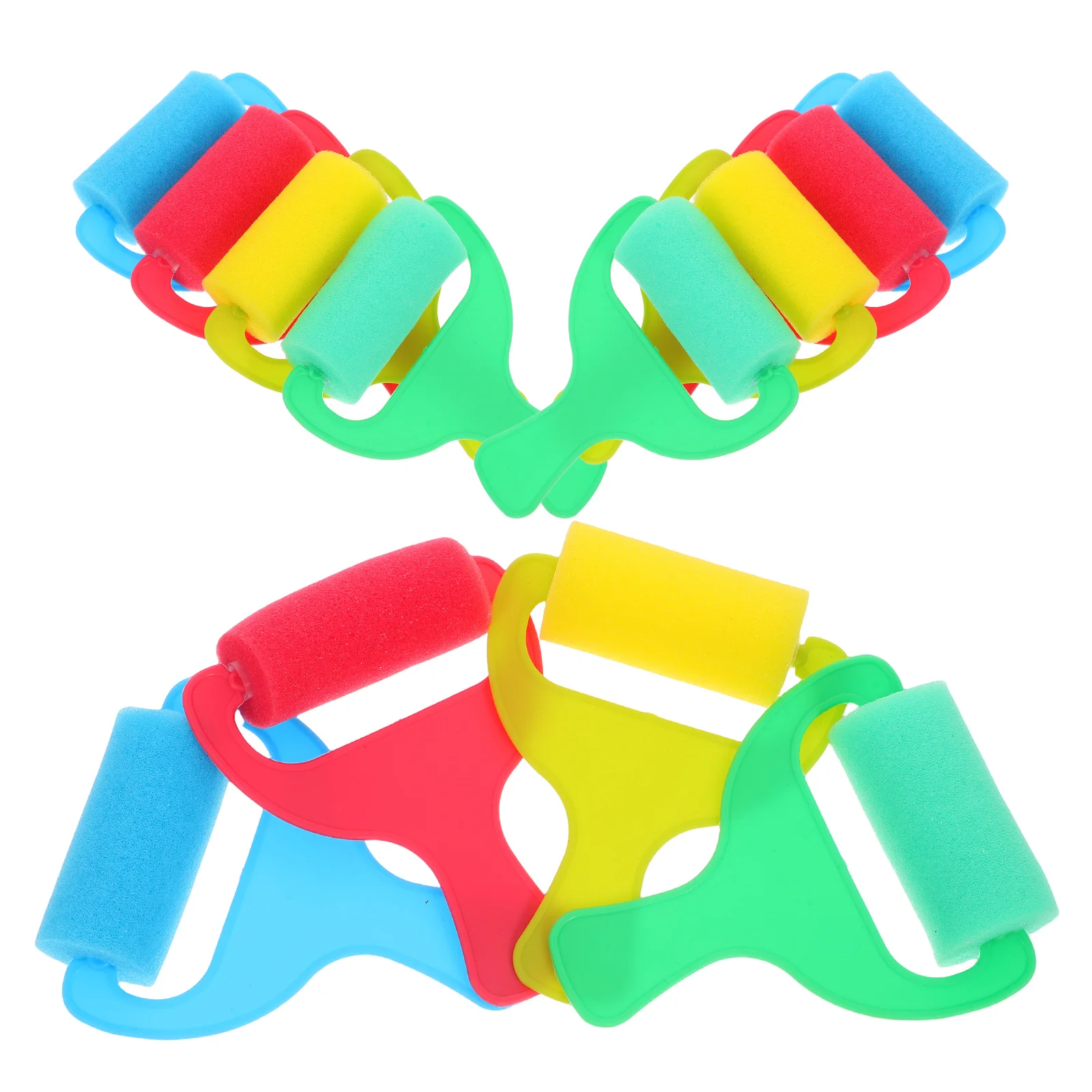 

12 Pcs Kids Painting Tools Sponge Rollers Plastic Brushes DIY Art Supplies Teens Creativity Teaching Aids Paint Roller Set