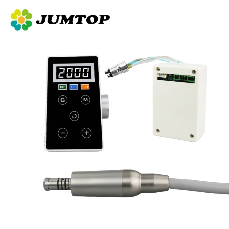 

JUMTOP Dental LED Electric Motor Built-in Grinding Machine E-Type Handle fit for 1:1/1:5 /16:1 Contra Angle Handpiece