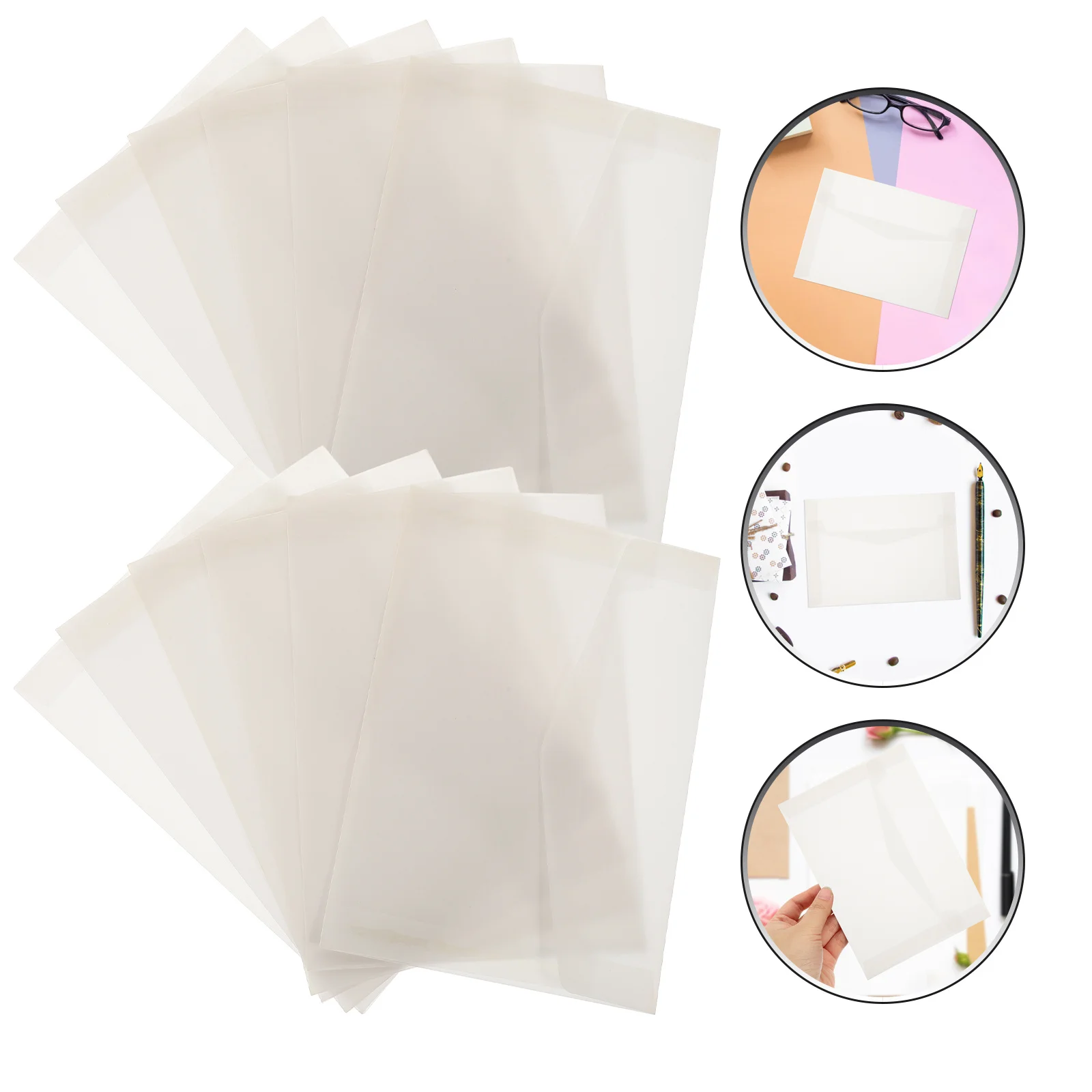 

60pcs Translucent Budget Cash Envelopes Wedding Shower Graduation Event Retro Reusable Money Pouches Business Cash