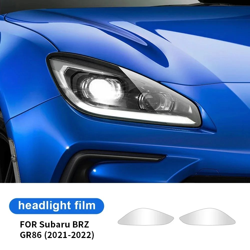 2PCS For Subaru BRZ GR86 2021 2022 2023 2024 Car Headlight Protective Film Front Light TPU Sticker Transparent Accessories