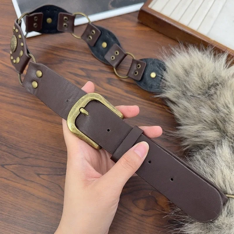 بارد وحار فتاة نمط الشارع شخصية شعر المرقعة حزام تنوعا الخصر تصميم العصرية الخصر الختم #4