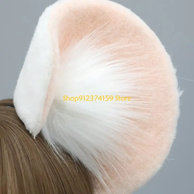 

G5AE Ear Headband Faux Fur Ear Headband Round Ear Headband Mouse Ear Headband