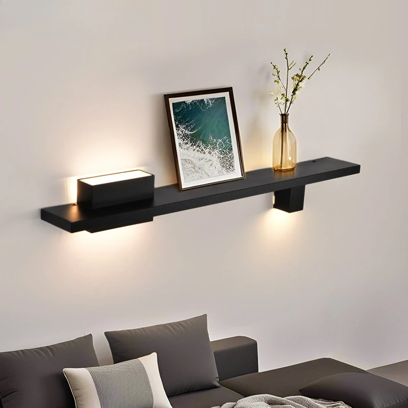 

Modern Wall Lamp for Bedroom and Living Room, Decorative Long Strip Light with Storage Shelf