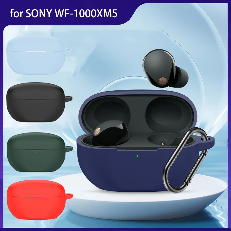 

for Sony wf 1000xm5 Case Silicone Earphone Cases for SONY WF-1000XM5 WF1000xm5 Cover With Hook Protective Shell Cover