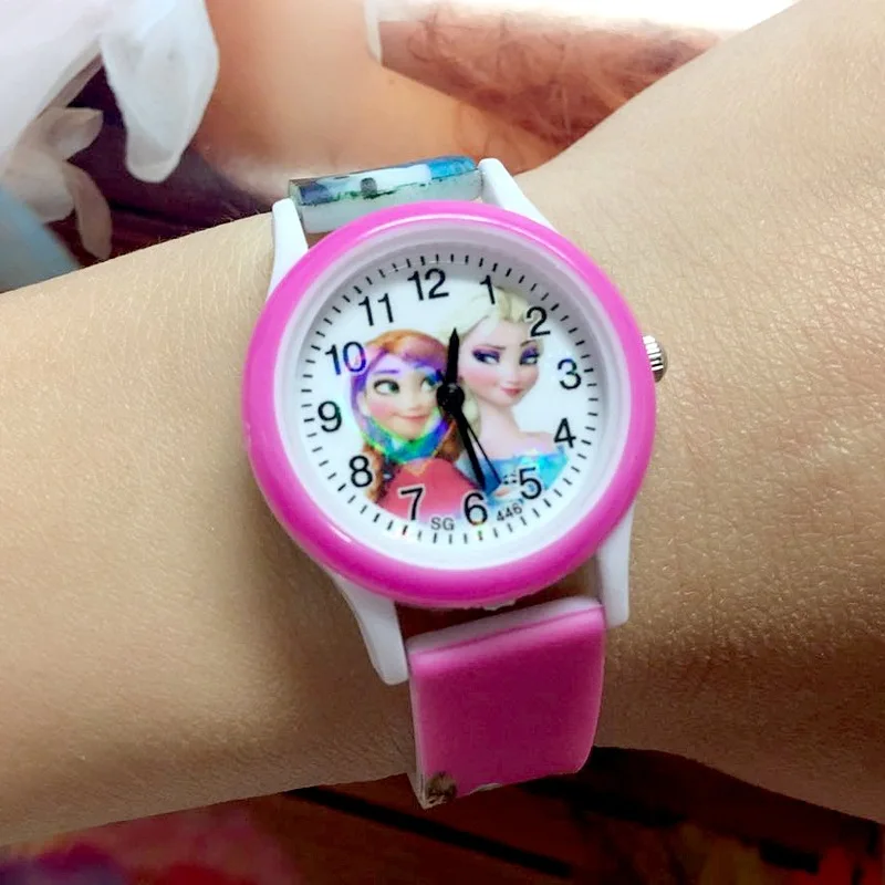 Frozen-relojes de lujo para niños, bonitos relojes de dibujos animados para niñas, reloj de cuarzo de silicona con estampado, reloj de pulsera para niños, nuevo, 2022