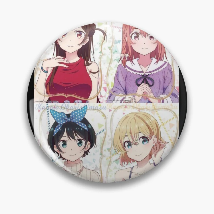 Kanojo Okarishimasu Badge Pins Funny Collar Custom Clothes Manga Metal Broches Broche Pins for Backpacks Fashion Manga