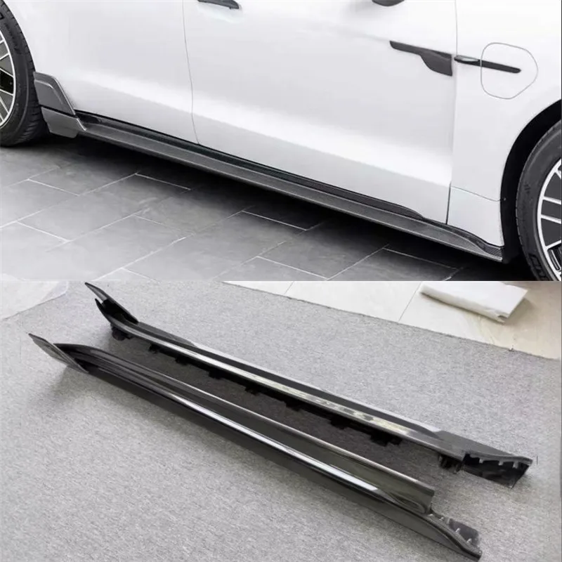 

Для Porsche Taycan ReaI боковые юбки из углеродного волокна, расширения спойлера для губ, комплект кузова