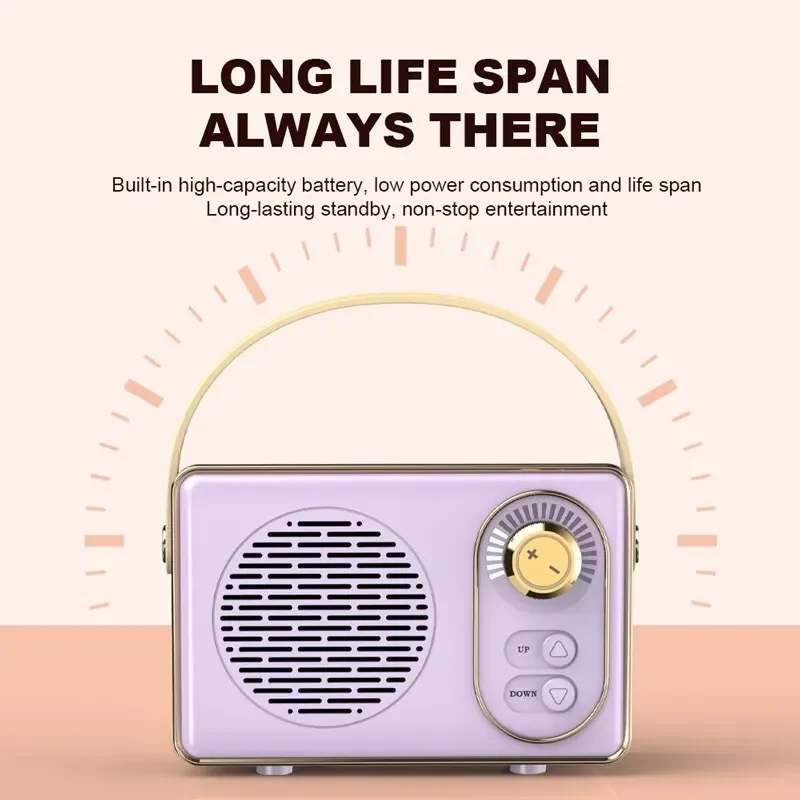 2025 Altavoz Bluetooth HM11 reproductor de música Retro clásico sonido estéreo decoración portátil Mini altavoces reproductor de música de viaje nuevo