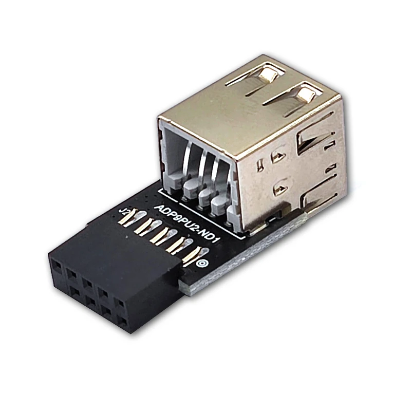 NEW 9pin USB Adapter Connector to 2 Port USB2.0 Internal Motherboard 9pin To 2 Port USB 2.0 A Female Adapter Converter PCB Board