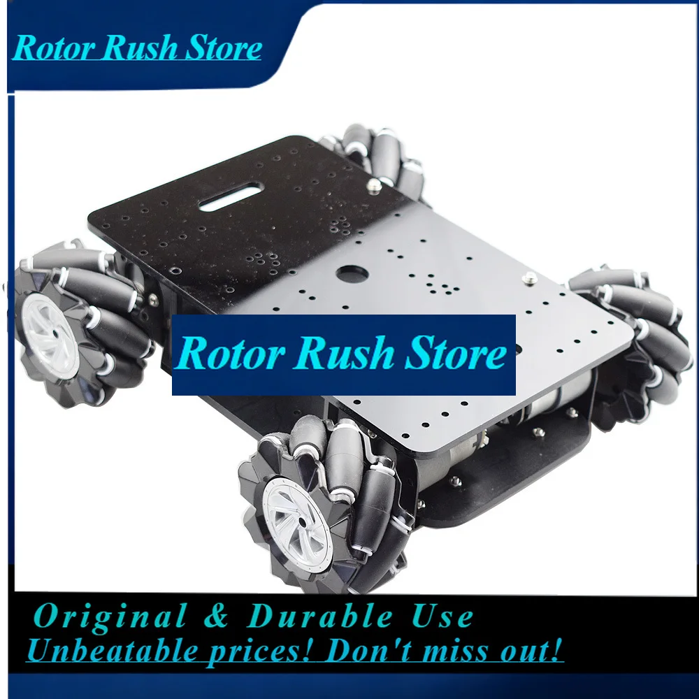 RoRuS15KG Load 4WD 80mm Mecanum Wheel Robot Car Double Chassis Kit With DC 12V Encoder Motor For Arduino DIY Project STEM Toy