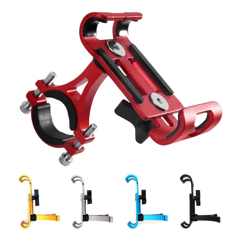 Aluminum Alloy Mobile Phone Holder Bike MTB Metal Phone Stand Shock-proof Fixed Navigation Bracket Bicycle Motorcycle Accessors