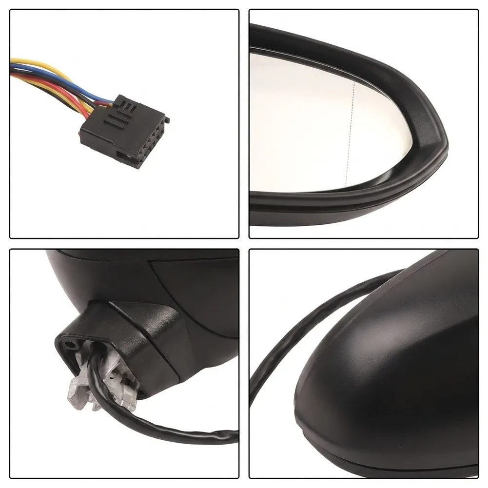 For Passat for b8 Left Hand Drive Rearview Mirror Assembly 2015-2023 Heated 9 Wire Mirror with Turn Signal Lamp No Memory