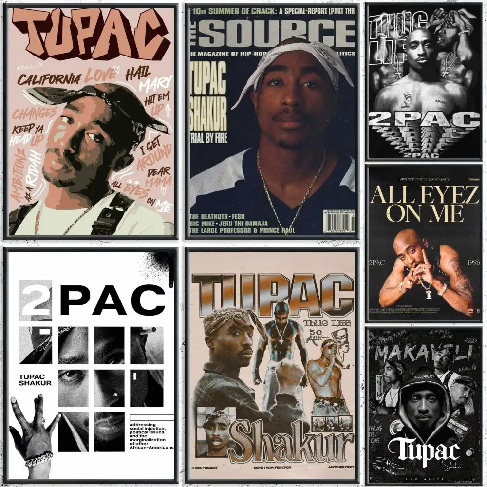 Rap Legend 2Pac Poster HD Waterproof Self-Adhesive Wall Art 