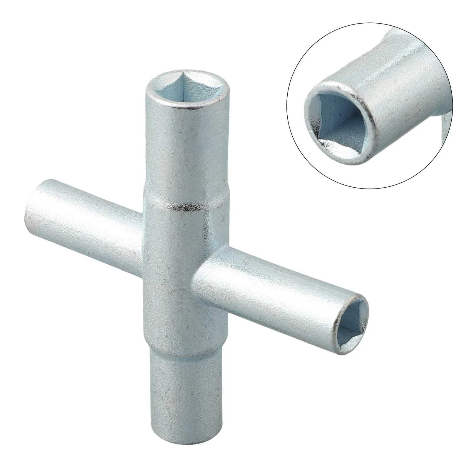 Smooth Water Valve Operation with Silver Cross Faucet Wrench for Bathroom Convenient Wrench for Water Management