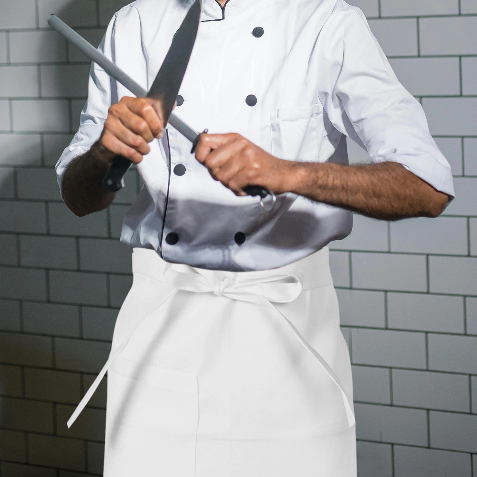 Uniwersalny fartuch do gotowania dla profesjonalnych szefów kuchni, kelnerów bistro, pracowników pralni, do mycia naczyń, barmanów, rzeźników, kelnerki, do kuchni