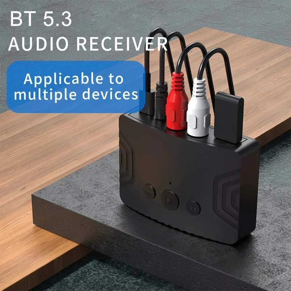 Bluetooth 5.3 Audio Receiver U Disk RCA 3.5mm AUX Jack Stereo Music Wireless Adapter For Car Kit Speaker Amplifier