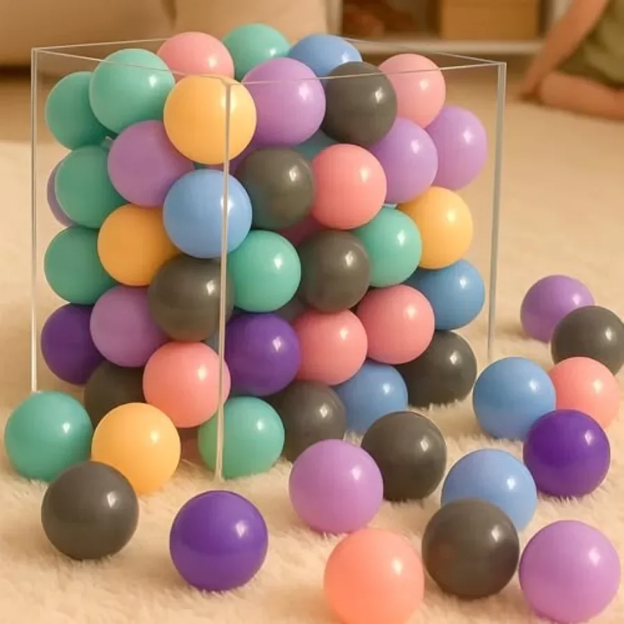 Ball Pit Balls 100 bolas de colores pastel 5,5 cm bolas de plástico suaves sin BPA para parque infantil de bebé y casa de rebote a prueba de golpes y
