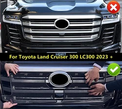 Car Styling Front Mesh Grille Insert Trim Insect Screen Anti Bug Net Cover Accessories For Toyota Land Cruiser 300 LC300 2023 +