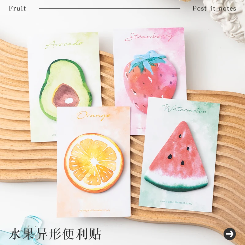 4pcs creative fruit sticky note ins cartoon n times stickers shaped label stickers cute sticky girl message sticky notes