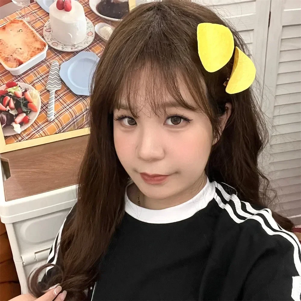 رقاقة البطاطس المقلية دبوس الشعر أغطية الرأس إكسسوارات الشعر محاكاة رقاقة البطاطس مشبك شعر للفتياتраыыыыыыыыыы