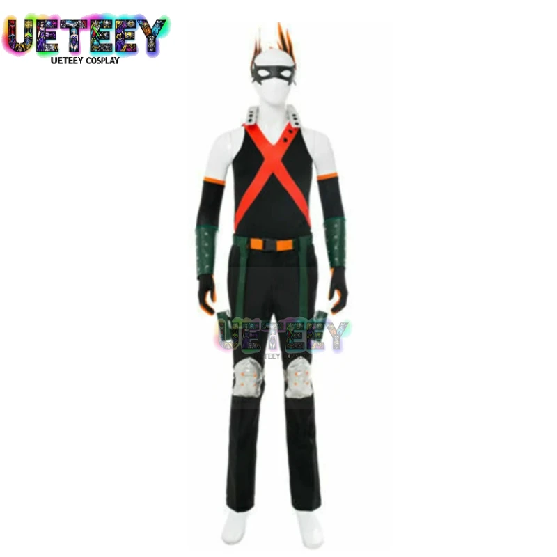 

UETEEY COS World Heroes Mission Katsuki Bakugou Cosplay Costume Wig Boku No Hero Bakugou Hair Uniform Halloween Outfits