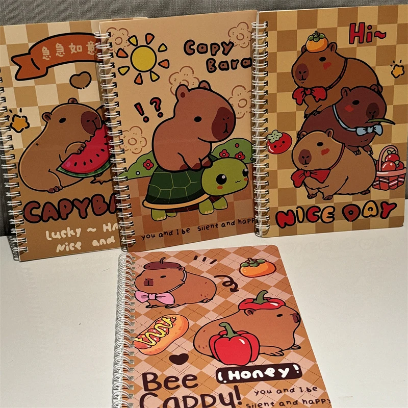 Lindo Capybara A5 bobina cuaderno libro de ejercicios Bloc de notas diario escuela suministros de papelería de aprendizaje volver a la escuela regalo para niños