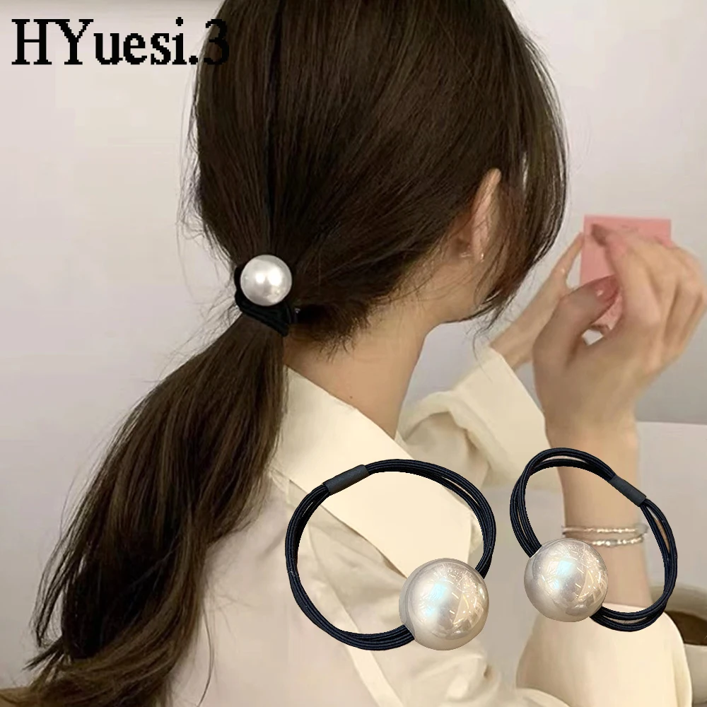 

Винтажные резинки для волос с искусственным жемчугом, простые эластичные прочные держатели для хвоста, повязка для волос для женщин и девочек, головной убор