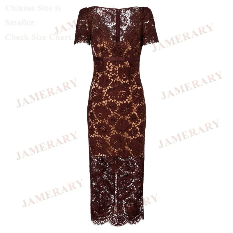 

Summer Autumn Formal Evening Lace Dress Women Long Sleeve Embroidery Bodycon Fishtail Sheath Dresses Party Birthday brand design