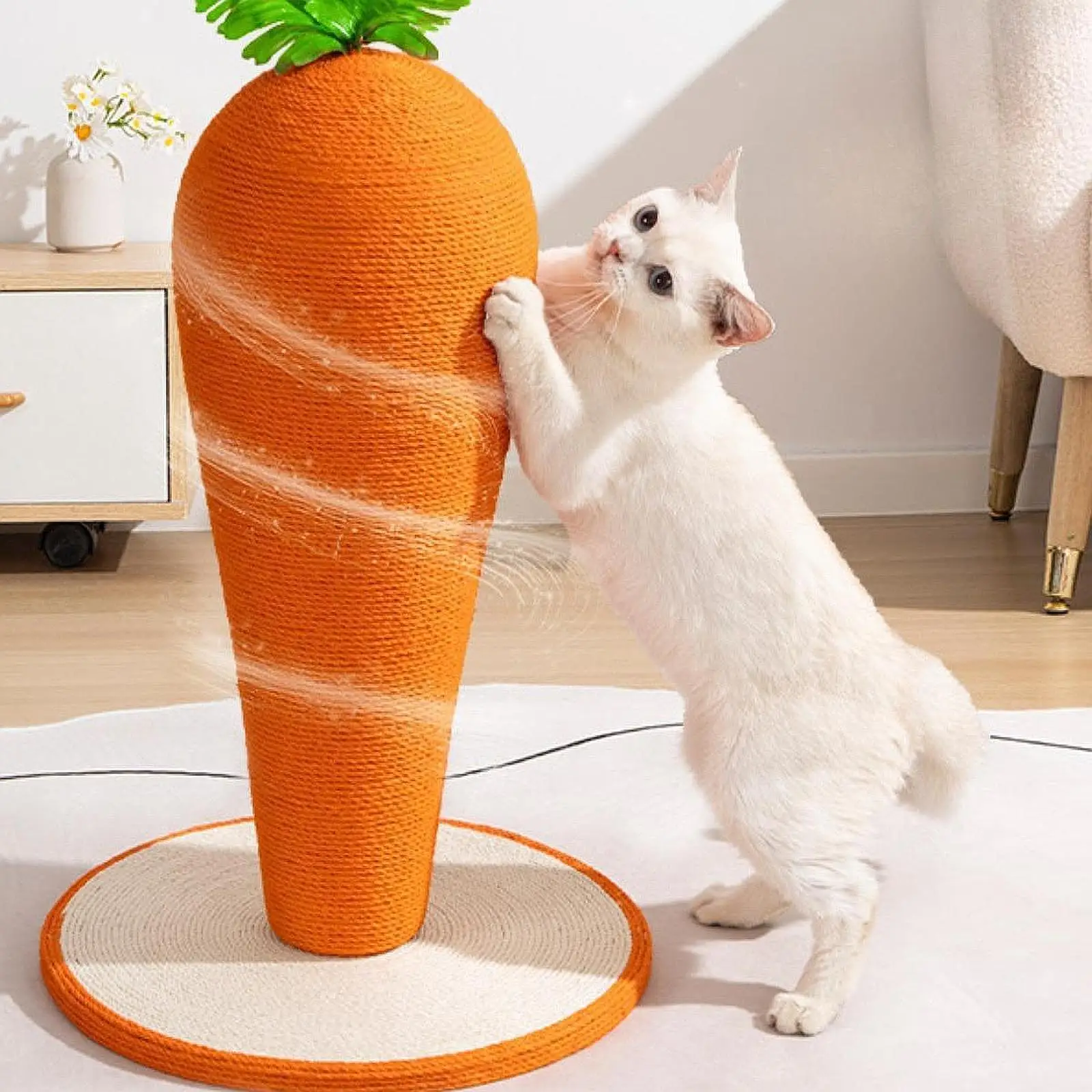 

Cat Scratching Board Cat Scratcher Post Carrot Shape Cat Furniture Cat Climbing Tree Scratch Board for Entertainment Exercise